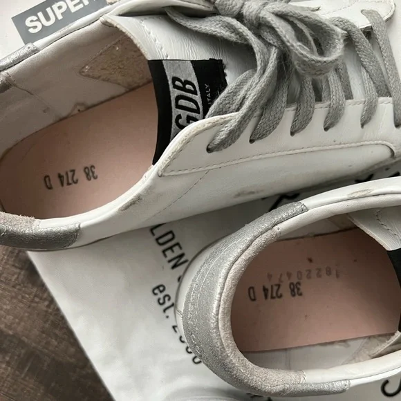 Golden Goose super-star sneakers in white & silver - Picture 7 of 7